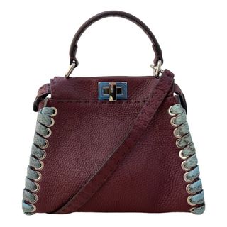 フェンディ(FENDI)のフェンディ FENDI ピーカブー　スモール　セレリア 8BN244 レッド/ブルー レザー レディース ハンドバッグ(ハンドバッグ)