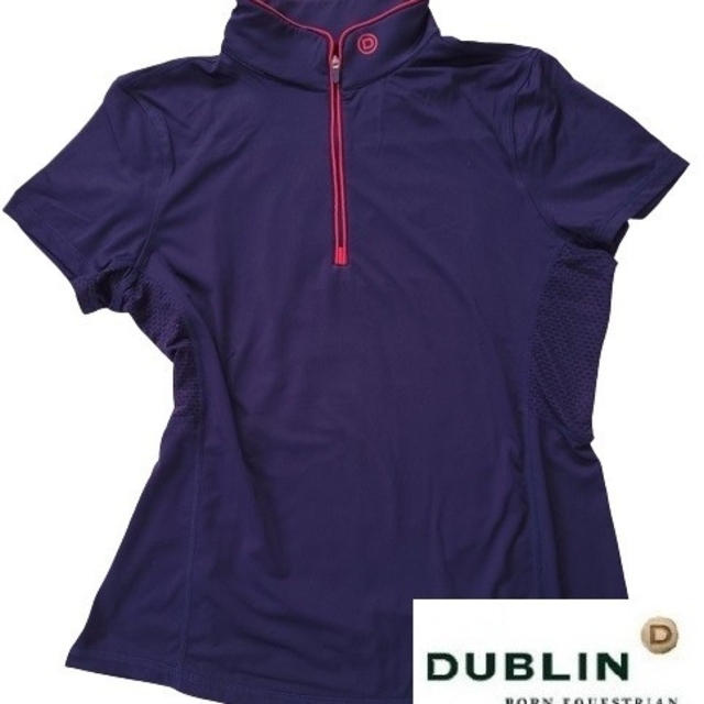 DUBLIN　ダブリン　ネイビー　半袖ライディングシャツ　乗馬　馬術