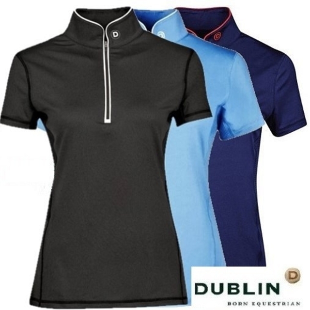DUBLIN　ダブリン　ネイビー　半袖ライディングシャツ　乗馬　馬術