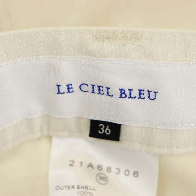 LE CIEL BLEU(ルシェルブルー)のルシェルブルー パンツ ワイド センタープレス ジッパーフライ オフホワイト レディースのパンツ(その他)の商品写真