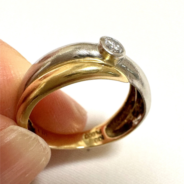 0.11ctダイヤモンドゴールドプラチナコンビリング レディースのアクセサリー(リング(指輪))の商品写真