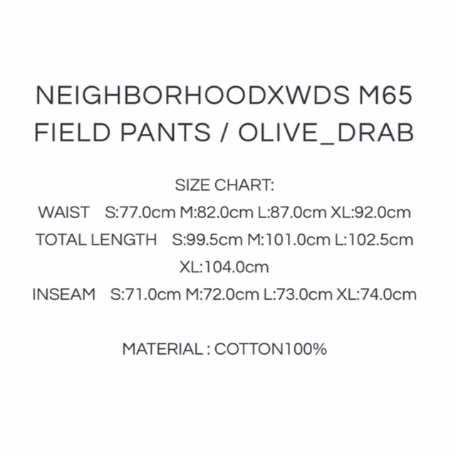 NEIGHBORHOOD wind and sea M65 PANTS 開店祝い buntarolab.jp