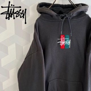 STUSSY   ステューシー大きめM立体刺繍センターロゴ肉厚