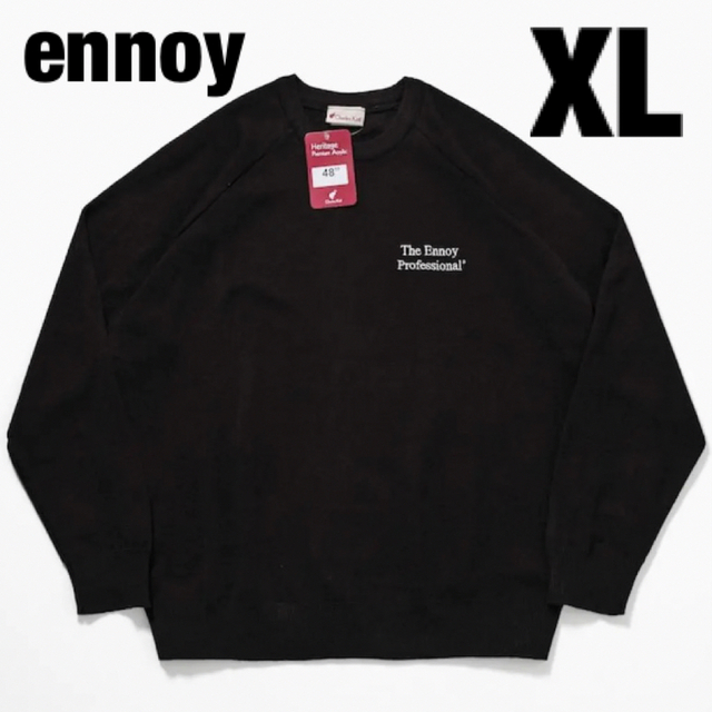 ennoy エンノイ ROUND NECK PULLOVER BLACK XLトップス