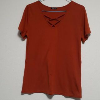 シマムラ(しまむら)の毛玉有　オレンジ　セクシーで可愛い　Tシャツ?カットソー?トップス　SUREVE(カットソー(半袖/袖なし))