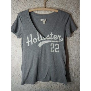 ホリスター(Hollister)の7421　ホリスター　レディース　vネック　tシャツ　オールドプリント　デザイン(Tシャツ(半袖/袖なし))