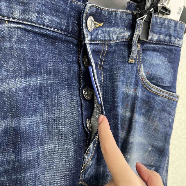 ピンク・ブルー 青タグ DSQUARED2 タイディ バイカー デニム 44 | irai
