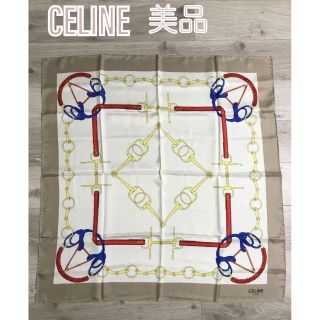 セリーヌ(celine)の【美品】CELINE セリーヌ シルク100 大判 スカーフ ストール ショール(バンダナ/スカーフ)