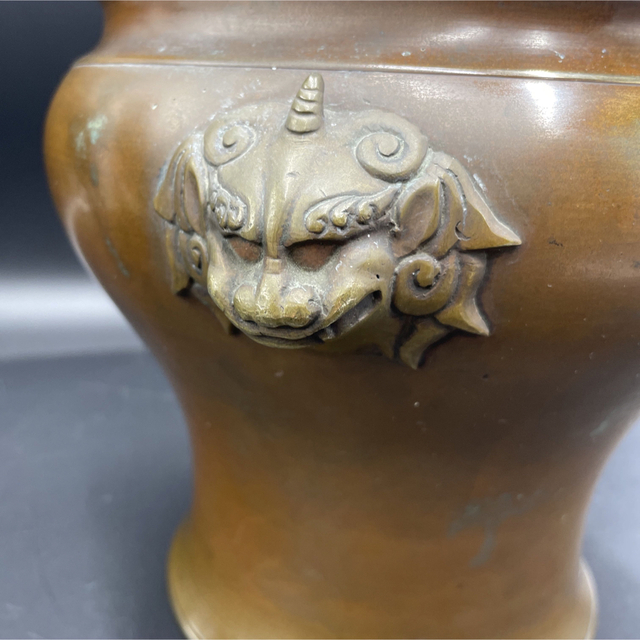 宣徳銅火鉢 獅子 - 金属工芸