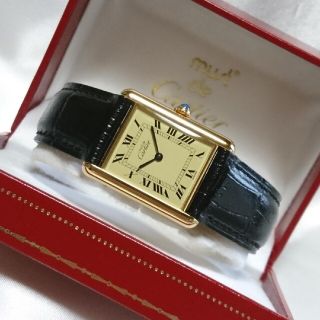 カルティエ(Cartier)の☆美品☆ カルティエ マストタンク ヴェルメイユ LM クオーツ / 腕時計(腕時計(アナログ))