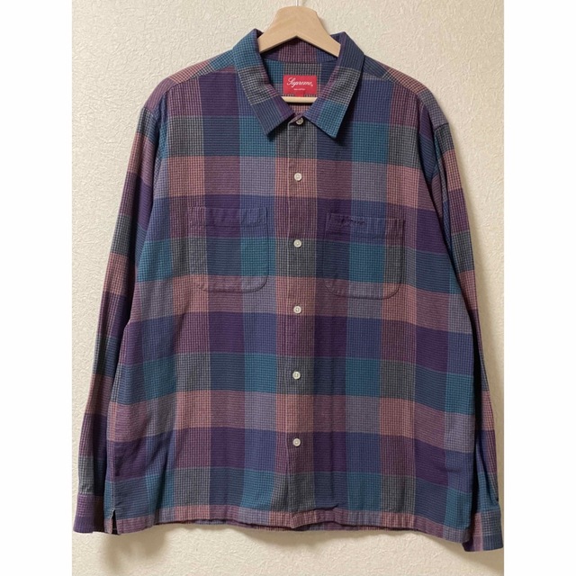 美品 Supreme Plaid Flannel Shirt L -