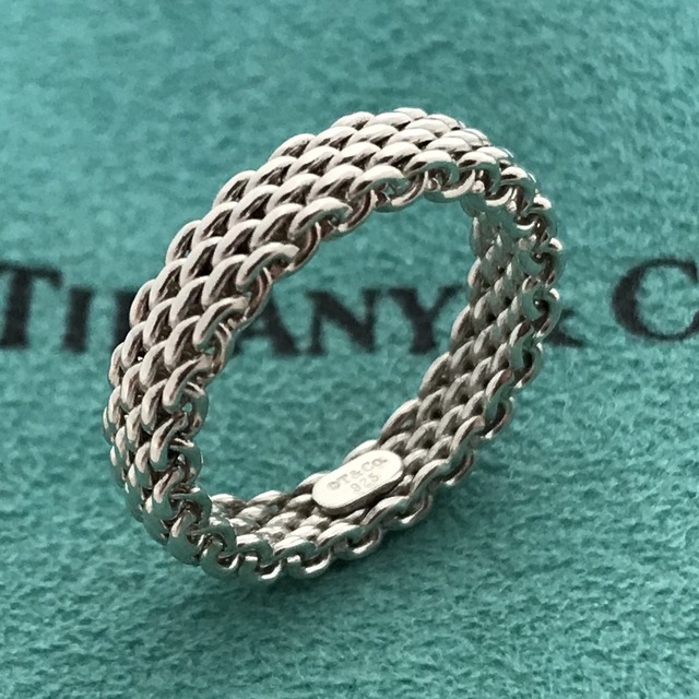 Tiffany ナローサマセットメッシュリング　6.5号美品希少