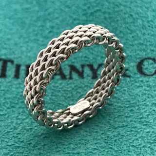 ティファニー(Tiffany & Co.)のTiffany ナローサマセットメッシュリング　6.5号美品希少(リング(指輪))