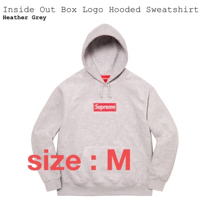 supreme inside out box logo hooded サイズM