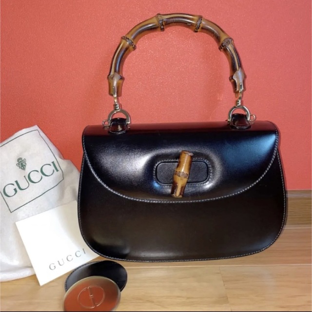 Gucci - グッチ バンブー バッグ カーフ 2Way レザーハンドバッグの