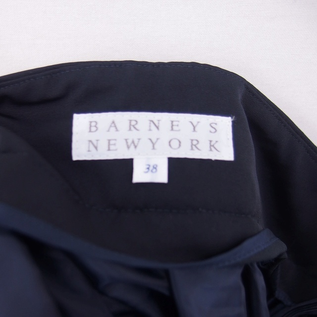 BARNEYS NEW YORK(バーニーズニューヨーク)のバーニーズニューヨーク フレア スカート ひざ丈 薄手 38 ネイビー 濃紺 レディースのスカート(ひざ丈スカート)の商品写真