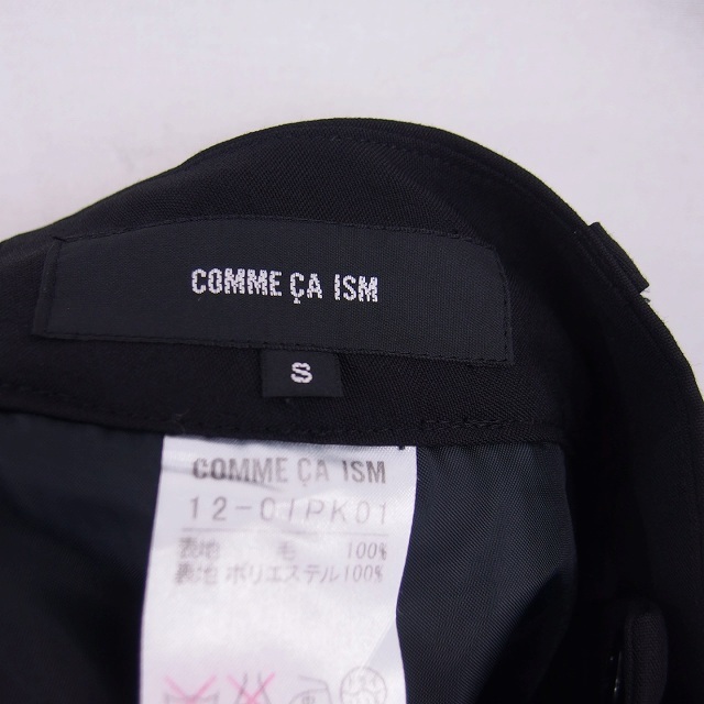 COMME CA ISM(コムサイズム)のコムサイズム スラックス パンツ ストレート ジップフライ 薄手 ウール S 黒 レディースのパンツ(その他)の商品写真