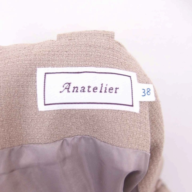 anatelier(アナトリエ)のアナトリエ ジャンパースカート ワンピース ひざ丈 半袖 38 ベージュ レディースのワンピース(ひざ丈ワンピース)の商品写真