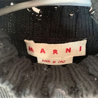 MARNI 22AW コットンニットベスト ダメージ加工 ハイネック