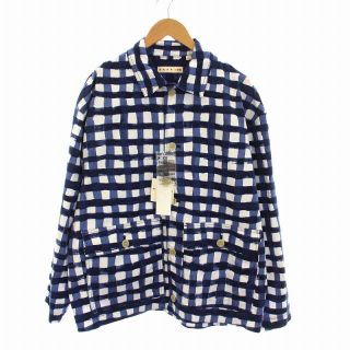 ユニクロ(UNIQLO)のユニクロ マルニ オーバーサイズユーティリティ ジャケット チェック L 青(ブルゾン)