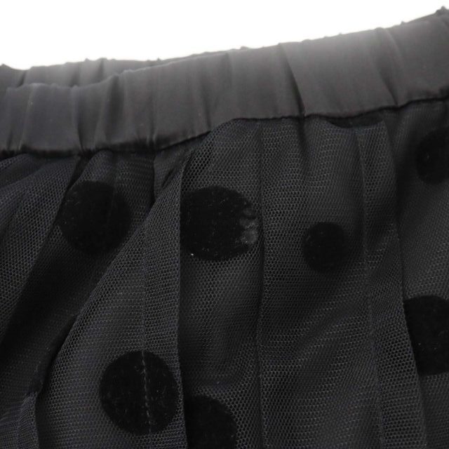 HIROKO BIS(ヒロコビス)のHIROKO BIS フレアスカート ひざ丈 ドット 13AR 黒 ブラック レディースのスカート(ひざ丈スカート)の商品写真