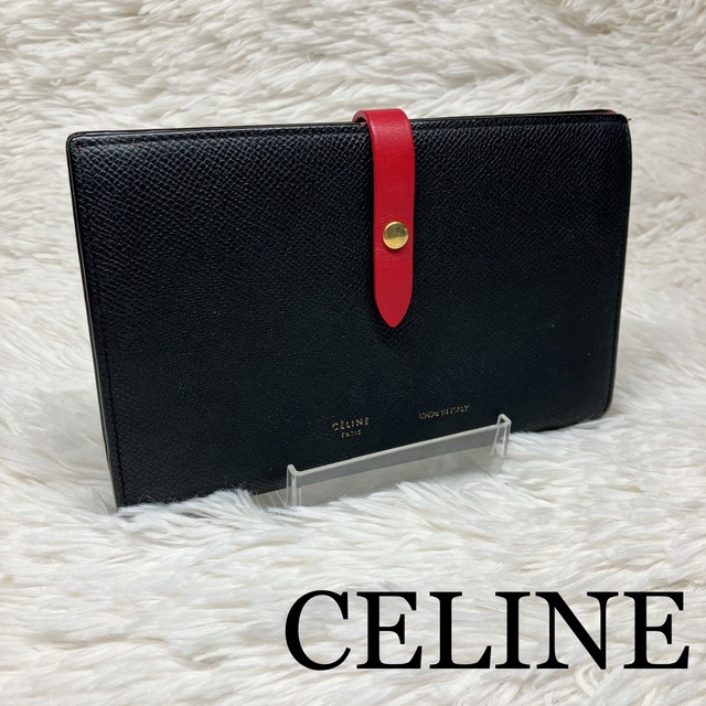 美品!CELINE セリーヌ ラージストラップウォレット バイカラー 【良好