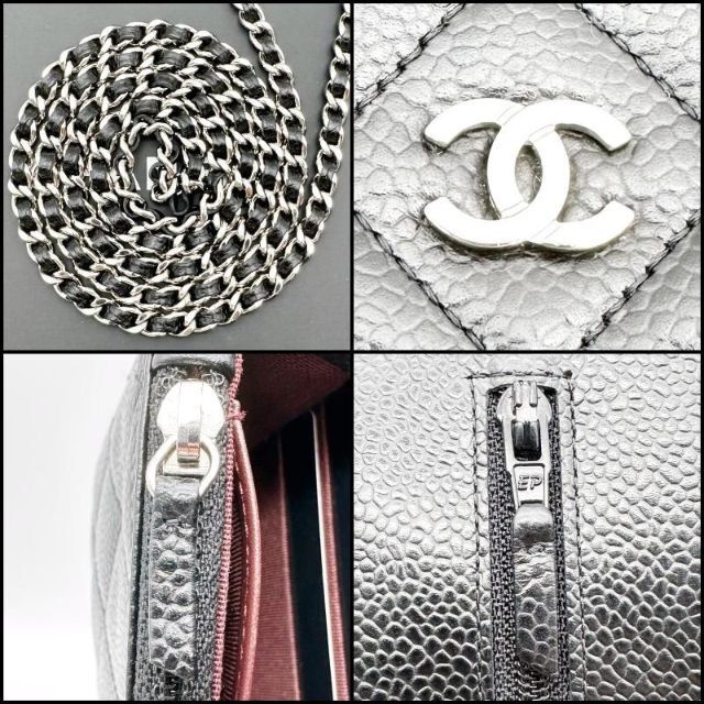 CHANEL(シャネル)のk様専用　シャネル　マトラッセ　キャビアスキン　チェーンウォレット　ブラック レディースのファッション小物(財布)の商品写真