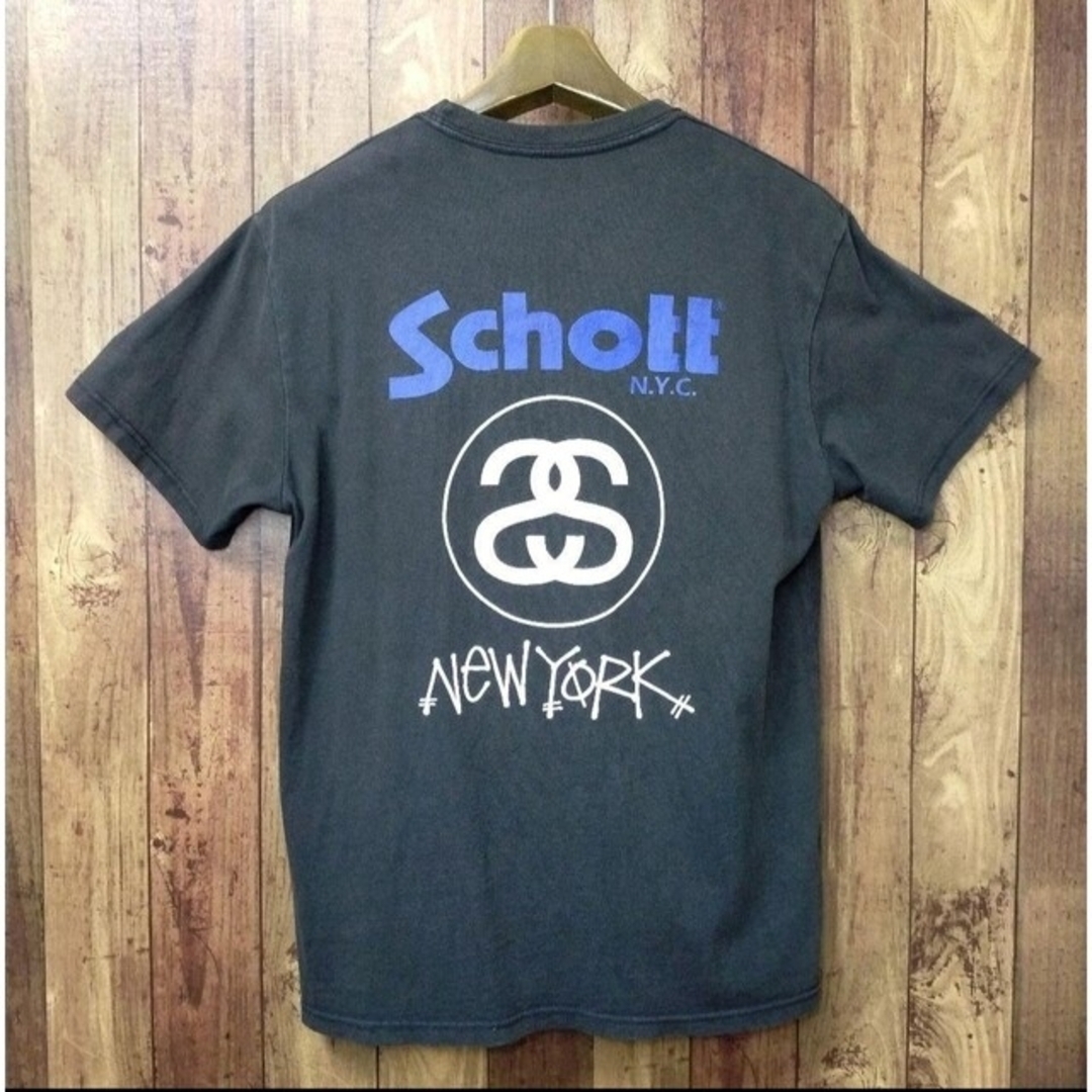 schott × STUSSY コラボTシャツ