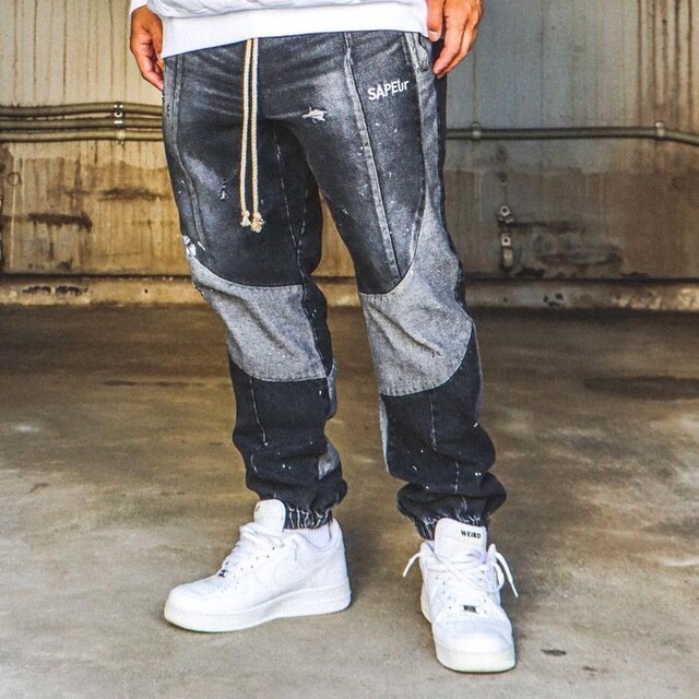 限定Ｗ特典付属 SAPEur DENIM TRACK PANTS ブラック XLサイズ デニム黒