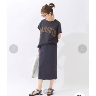 プラージュ(Plage)のplage twist jersey スカート　ネイビー(ひざ丈スカート)