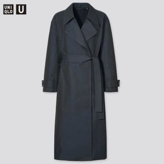 ユニクロ(UNIQLO)のユニクロ　2021ss トレンチコート ダークグレー L(トレンチコート)