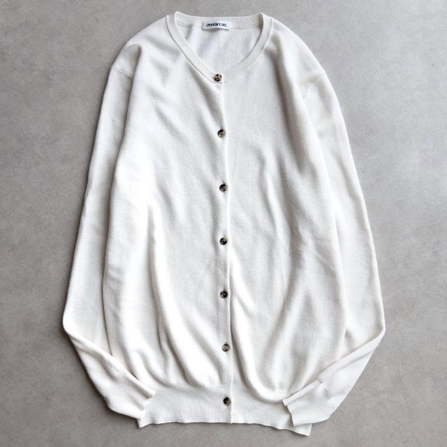 美品△Deuxieme classe //クルーネックカーディガン△オフホワイト