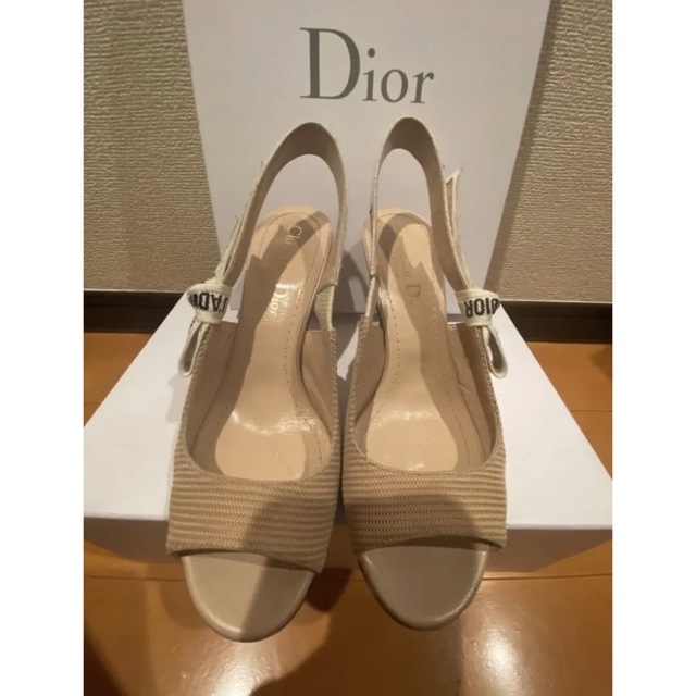 Christian Dior - 極美品'ADIORヒールサンダル ベージュ35 22 22.5