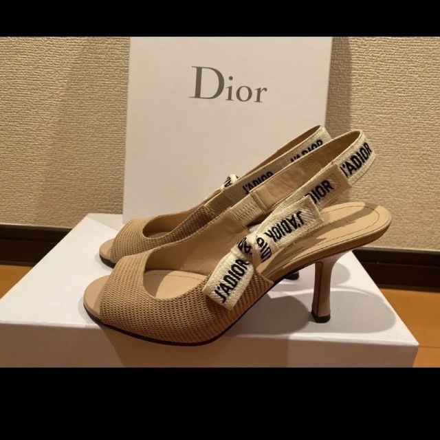 Christian Dior - 極美品'ADIORヒールサンダル ベージュ35 22 22.5