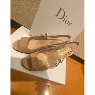 クリスチャンディオール(Christian Dior)の極美品'ADIORヒールサンダル ベージュ35 22 22.5ディオールパンプス(ハイヒール/パンプス)