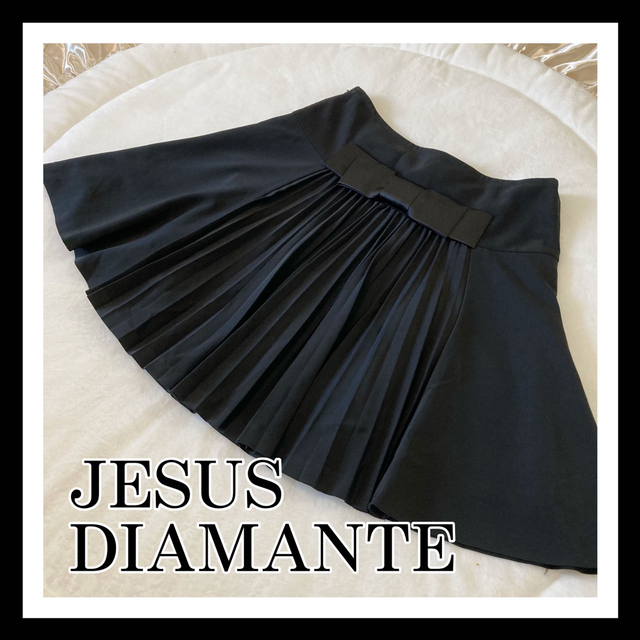 JESUS DIAMANTE - ジーザスディアマンテ バックプリーツスカート 黒の