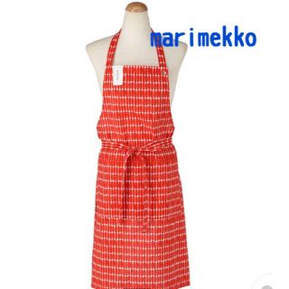 マリメッコ(marimekko)の新品　marimekko  マリメッコ   エプロン　アルクレッド　赤(収納/キッチン雑貨)