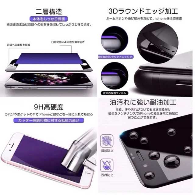 iPhone 14シリーズ入荷 ブルーライト フィルム ガラス スマホ/家電/カメラのスマホアクセサリー(保護フィルム)の商品写真