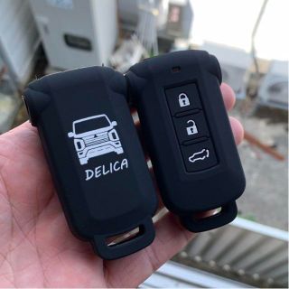 F1172 三菱 デリカ D5 5ボタン スマートキー シリコンカバー ブラック(車外アクセサリ)