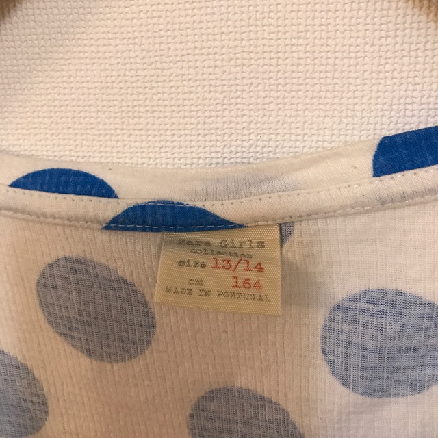 ZARA KIDS(ザラキッズ)の【即日匿名配送】美品Zara Girls ドットビックＴシャツSize162 キッズ/ベビー/マタニティのキッズ服女の子用(90cm~)(Tシャツ/カットソー)の商品写真