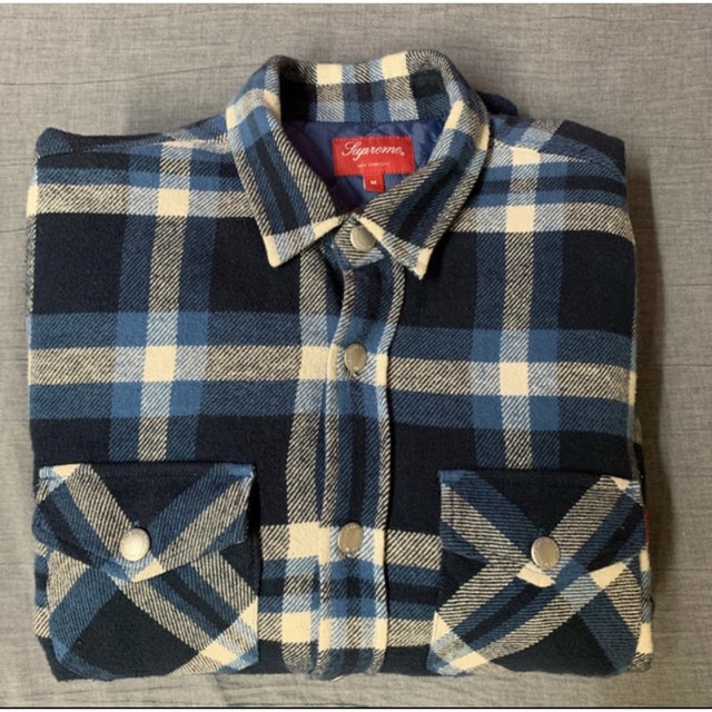 supreme Quilted Arc Logo Flannel Shirt | myglobaltax.com