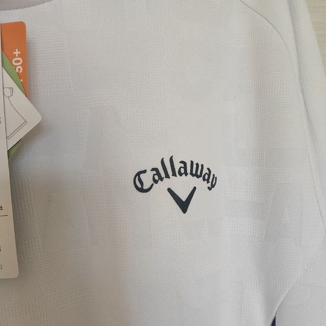 Callaway(キャロウェイ)の新品！[キャロウェイ] メンズ 長袖 モックネックシャツ ホワイト 3L スポーツ/アウトドアのゴルフ(ウエア)の商品写真