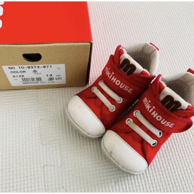 mikihouse(ミキハウス)のミキハウス　ファーストシューズ　13㎝　赤 キッズ/ベビー/マタニティのベビー靴/シューズ(~14cm)(スニーカー)の商品写真
