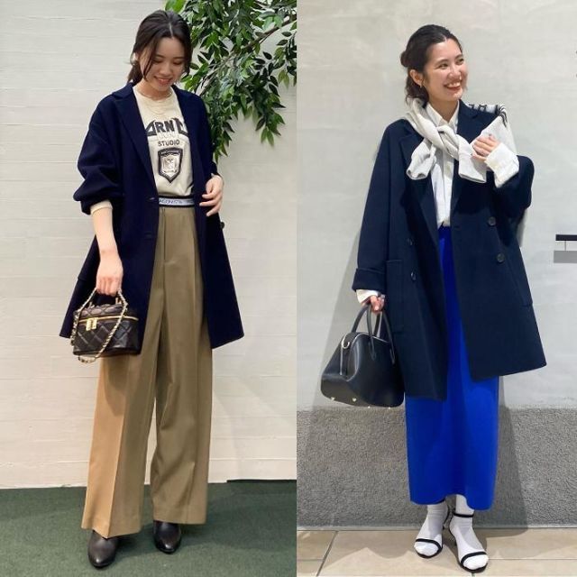 今季新作 Spick & Span W/Nyダブルブレストリバーコート 22AW