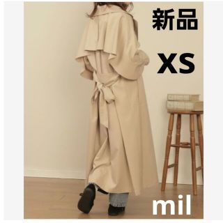 【新品】mil  chiii バックフリルトレンチコート(トレンチコート)