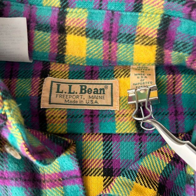 L.L.Bean - 90s デッドストック L.L.Bean チェックフランネルシャツ