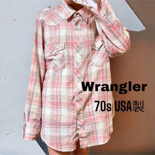 ラングラー(Wrangler)の70s Wrangler 白タグ ウエスタン シャツ チェック シャツ L(シャツ)