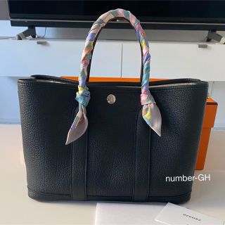 エルメス(Hermes)のエルメス　ガーデンパーティtpm 黒　ツイリー、バッグインバッグ全て付属(トートバッグ)