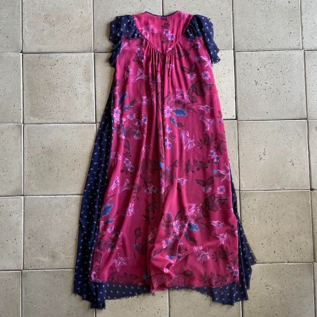 2018 BALENCIAGAバレンシアガ BBロゴ 花柄シフォン ワンピース