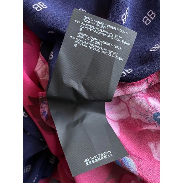 2018 BALENCIAGAバレンシアガ BBロゴ 花柄シフォン ワンピース